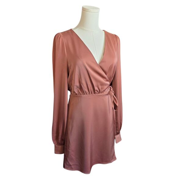 NBD Silky Mauve Wrap Dress - Picture 3 of 9